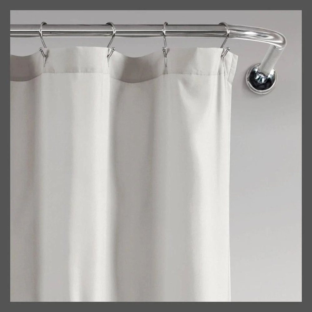 Lush Decor Farmhouse Antimicrobial Shower Curtain Silver Gray OEKOTEX Certified Machine Washable 4
