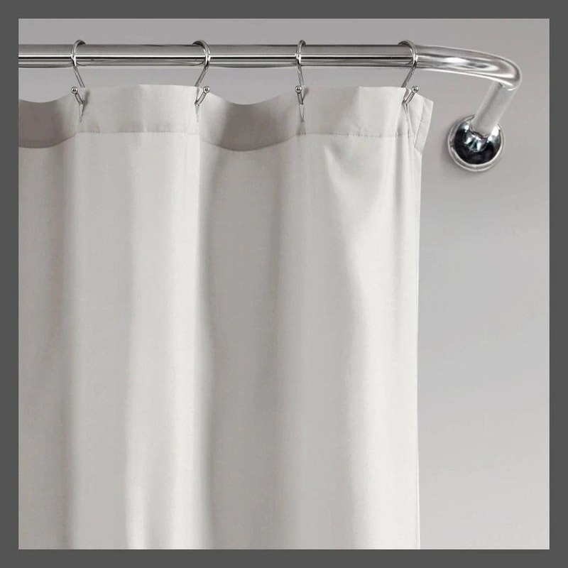 Lush Decor Farmhouse Antimicrobial Shower Curtain Silver Gray OEKOTEX Certified Machine Washable 4