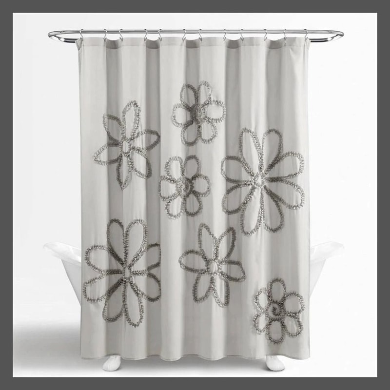 Lush Decor Farmhouse Antimicrobial Shower Curtain Silver Gray OEKOTEX Certified Machine Washable 5