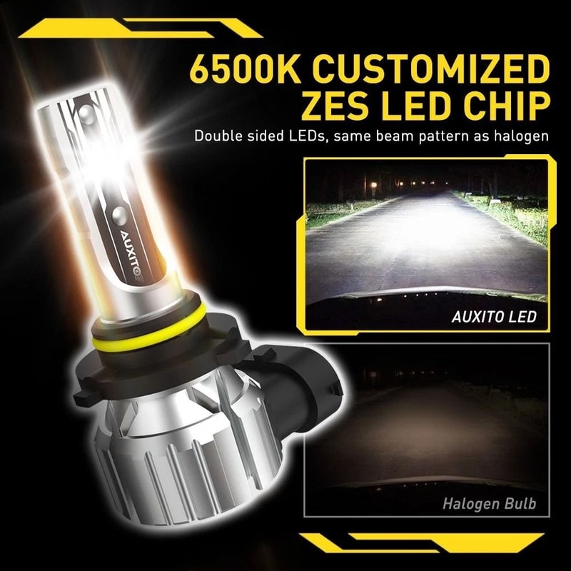 LED Headlight Bulbs Kit Super Bright White Light Energy Efficient Easy Install High Beam Waterproof 1