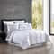 Elegant Comforter Set Embroidered Dots In GrayWhite Queen Includes Sheets Pillows And Bed Skirt 1