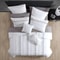 Elegant Comforter Set Embroidered Dots In GrayWhite Queen Includes Sheets Pillows And Bed Skirt 6
