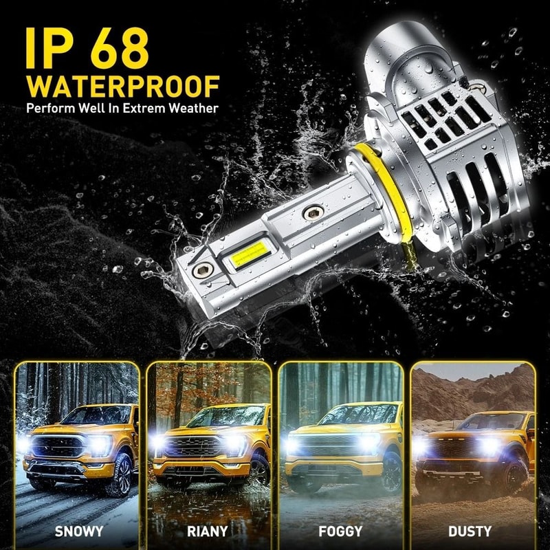 Super Bright LED Headlight Bulbs Kit White HighLow Beam EMC LongLasting Performance 6