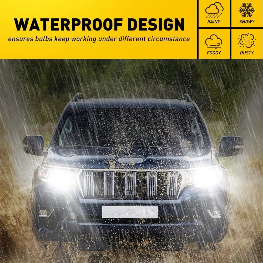 HighPerformance LED Headlight Bulbs Super Bright White HighLow Beam Waterproof Long Life 6