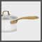 Matte White Stainless Steel Cookware Set Brushed Gold Handles Even Heating Oven Safe 6