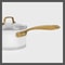 Matte White Stainless Steel Cookware Set Brushed Gold Handles Even Heating Oven Safe 6