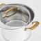 Matte White Stainless Steel Cookware Set Brushed Gold Handles Even Heating Oven Safe 1