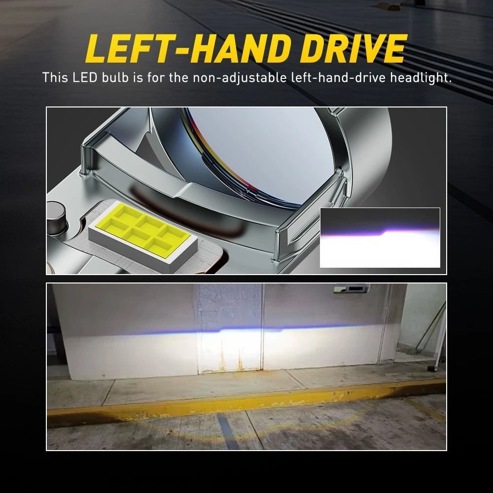 Super Bright 4 LED Headlight Bulbs Kit White Light HighLow Beam Waterproof 360 Adjustable Efficient 9