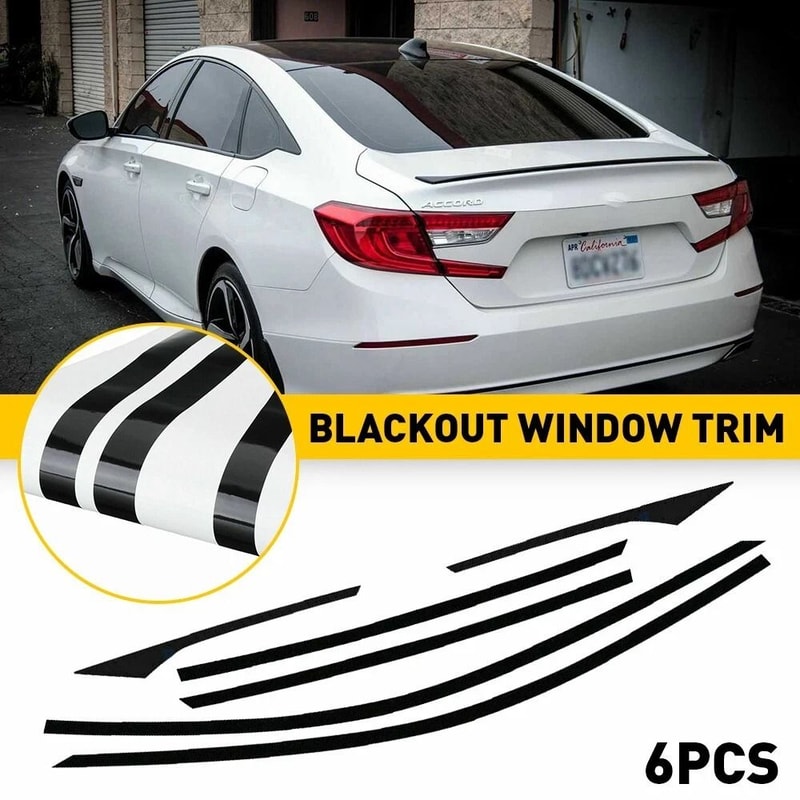Glossy Black Chrome Delete Blackout Window Trims Car Side Stickers Durable Stylish Fits 8