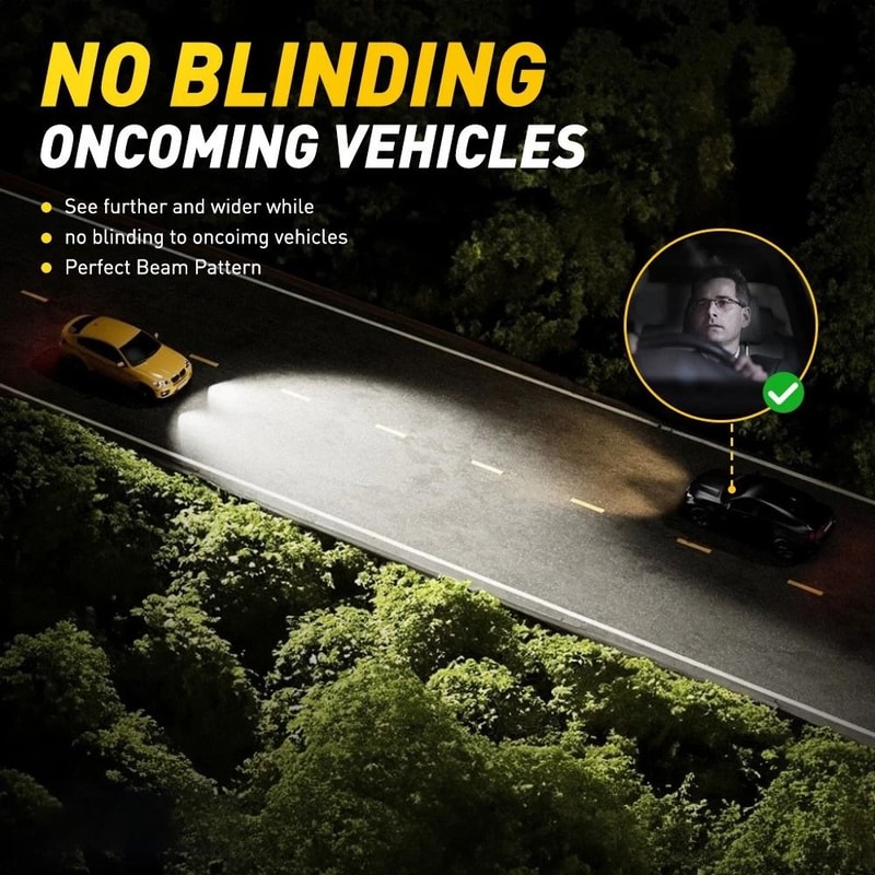 LED Headlight Kit H4 Ultra Bright HighLow Beam Bulb 360 Adjustable Waterproof Efficient Cooling 2