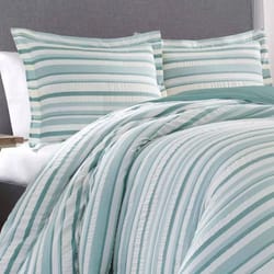 clearwater cay tommy bahama full/queen reversible duvet cover & sham set, blue, cotton, pet-friendly