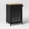 Threshold Windham Wood Top Kitchen Cart Black Shelves Drawer Casters Modern Kitchen Storage 0