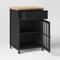 Threshold Windham Wood Top Kitchen Cart Black Shelves Drawer Casters Modern Kitchen Storage 7