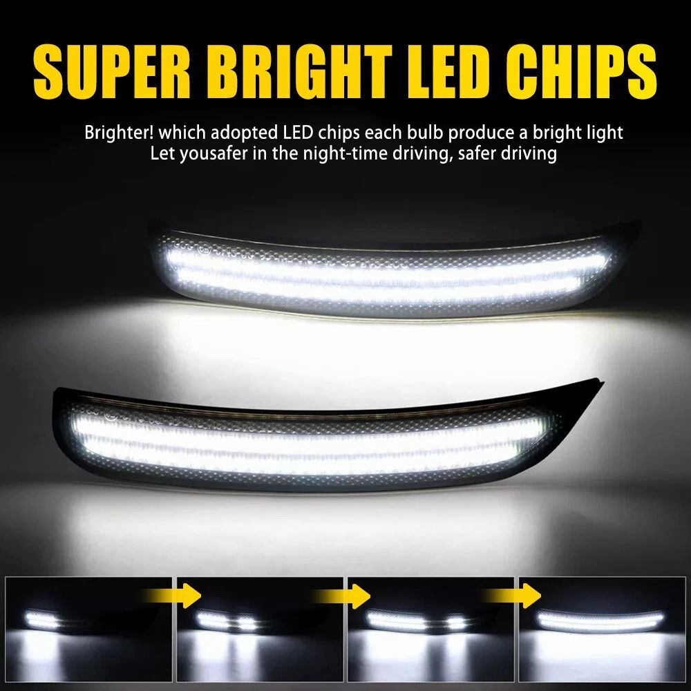 Smoked LED Side Marker Lights For Front Rear Fender Dynamic White Lighting Waterproof Lifespan 5