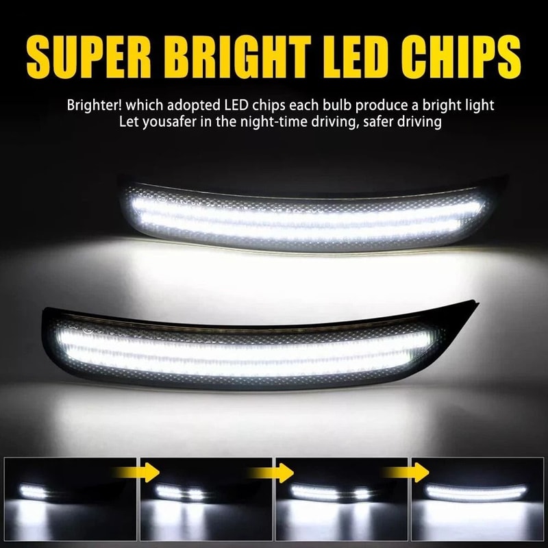Smoked LED Side Marker Lights For Front Rear Fender Dynamic White Lighting Waterproof Lifespan 5