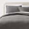 King Washed Waffle Weave Duvet Cover And Sham Set Dark Gray Midweight Cotton Cozy Bed Set For Ult 0