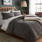 King Washed Waffle Weave Duvet Cover And Sham Set Dark Gray Midweight Cotton Cozy Bed Set For Ult 5