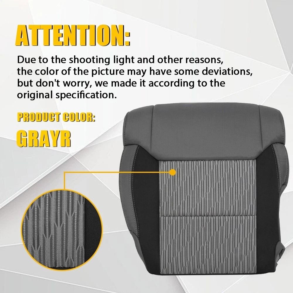 Cloth Seat Cover For Front Driver Bottom Fits Heated Power Seats 5