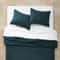 Dark Teal Blue FullQueen Heavyweight Linen Blend Comforter Sham SetCotton Sateen Backing 6