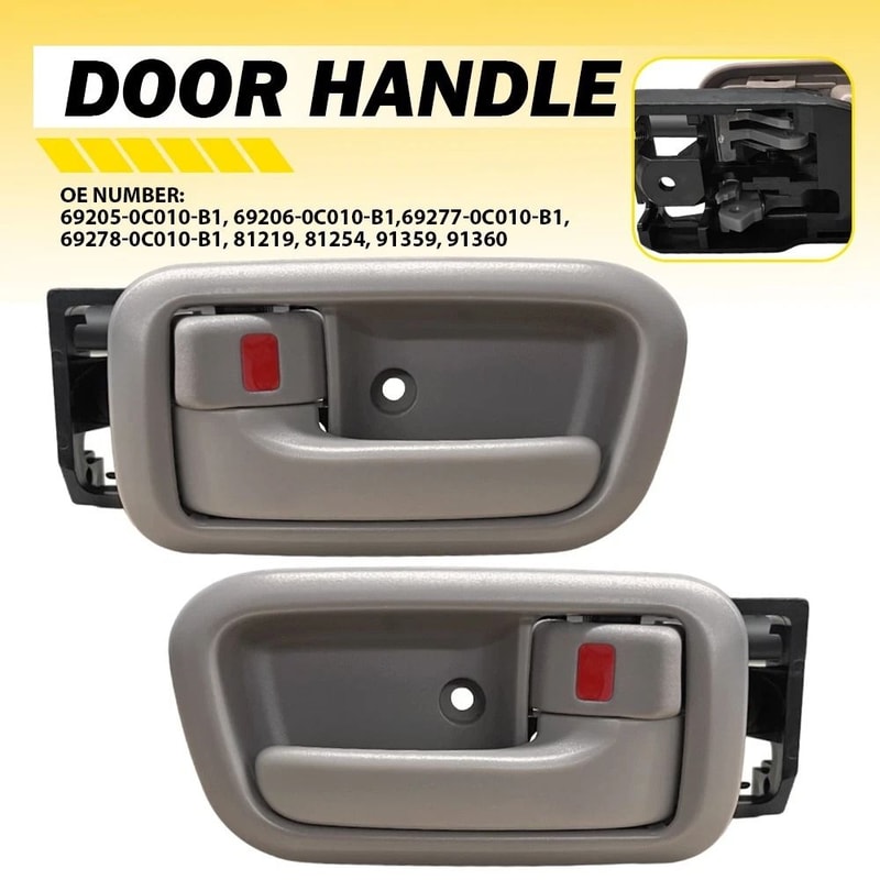 Toyota Tundra Inside Door Handle Bezels Front LH RH Side Durable Beige ABS Fitment Parts 1