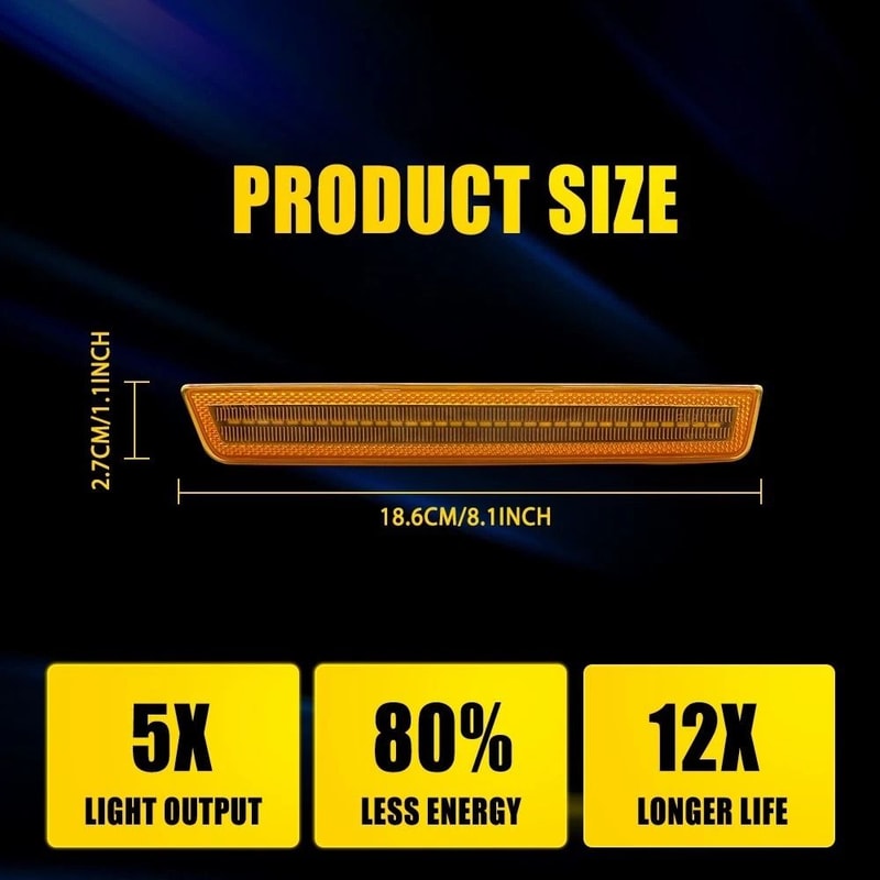 Front Side Marker Corner Light Lamp Set Waterproof With Bulb High Brightness LED EnergySaving 2