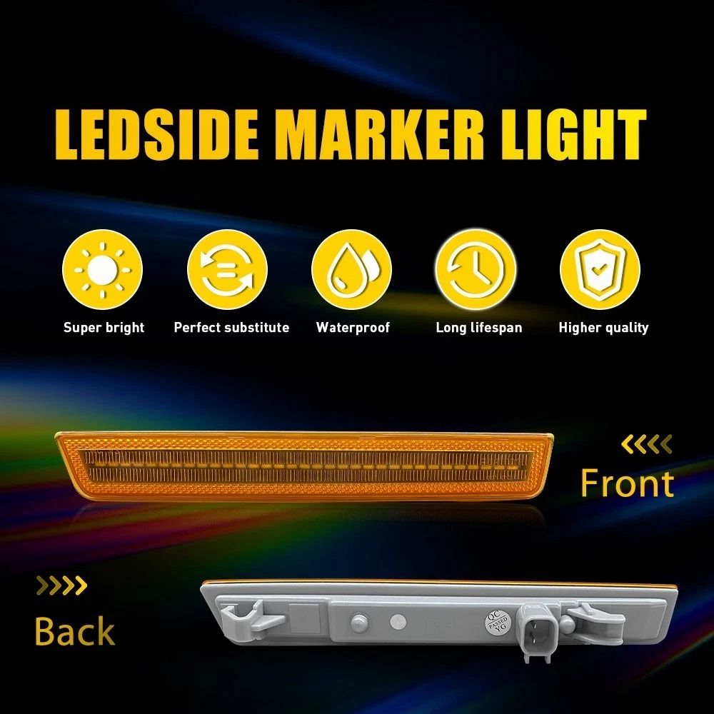 Front Side Marker Corner Light Lamp Set Waterproof With Bulb High Brightness LED EnergySaving 8