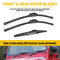 Windshield Wiper Blades Set Quiet Clean SmearFree Wiping HighStrength Spring For Strong Pressure W 1