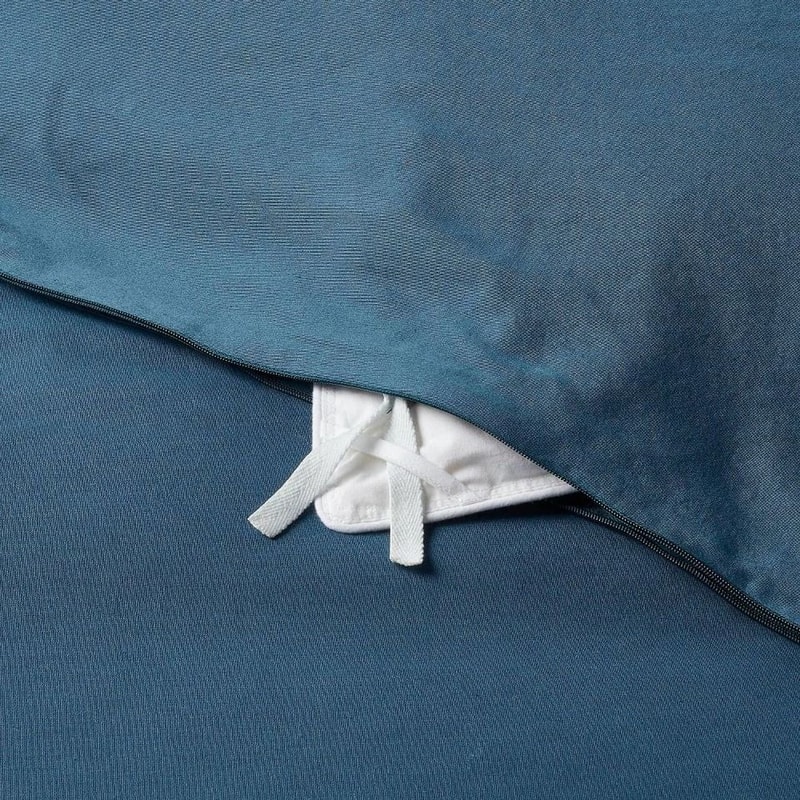 Threshold FullQueen Washed Cotton Sateen Duvet Cover And Sham Set Indigo Soft Cotton Comfort Zipper 1