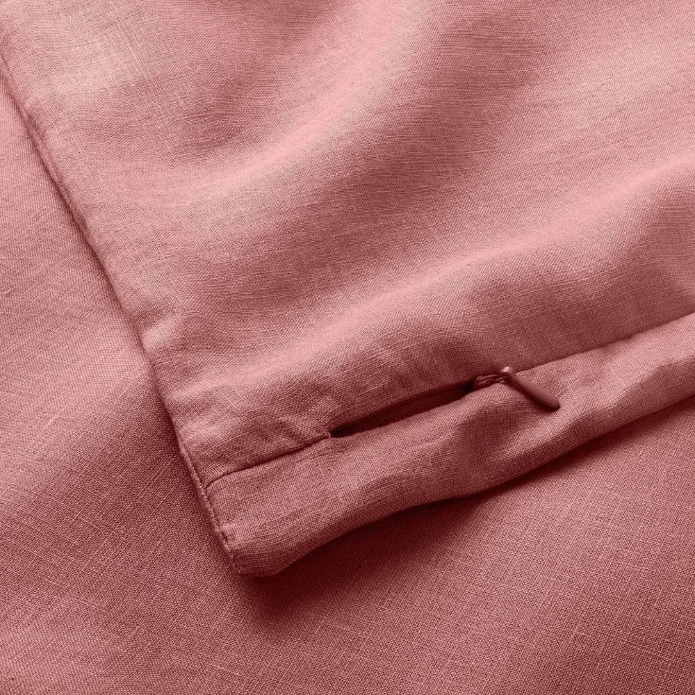 Linen Duvet Sham Set FullQueen Size Rose Soft Lightweight Zipper Closure Easy Care 3