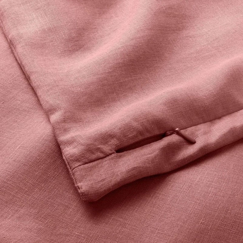 Linen Duvet Sham Set FullQueen Size Rose Soft Lightweight Zipper Closure Easy Care 3