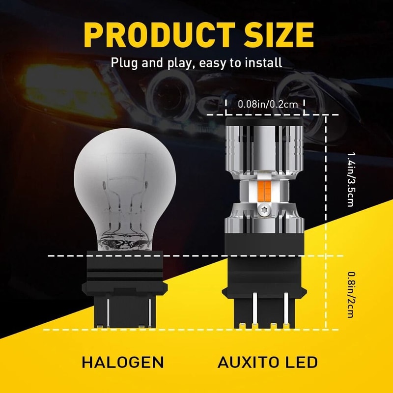 Switchback LED Turn Signal Lights AntiHyper Flash White Amber Dual Color LED For Vehicles 1