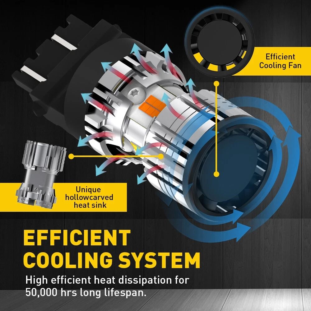 Switchback LED Turn Signal Lights AntiHyper Flash White Amber Dual Color LED For Vehicles 5