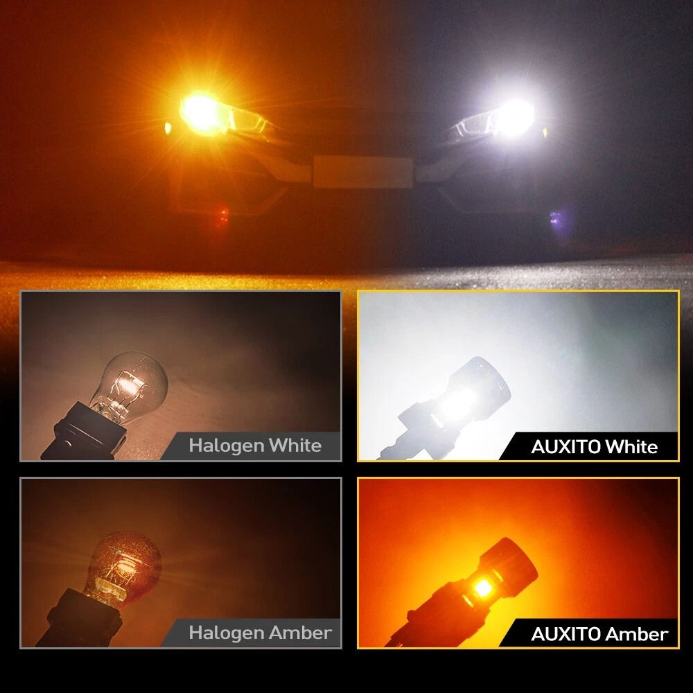 Switchback LED Turn Signal Lights AntiHyper Flash White Amber Dual Color LED For Vehicles 6