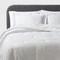 White Luxe Hotel Border Duvet Cover And Sham Set FullQueen 3pc Cotton Sateen Button Closure Embroid