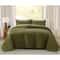 King Oversized Percale Quilt Set Olive Green Luxurious Cotton Quilt Premium Bedding Set For King Be 0