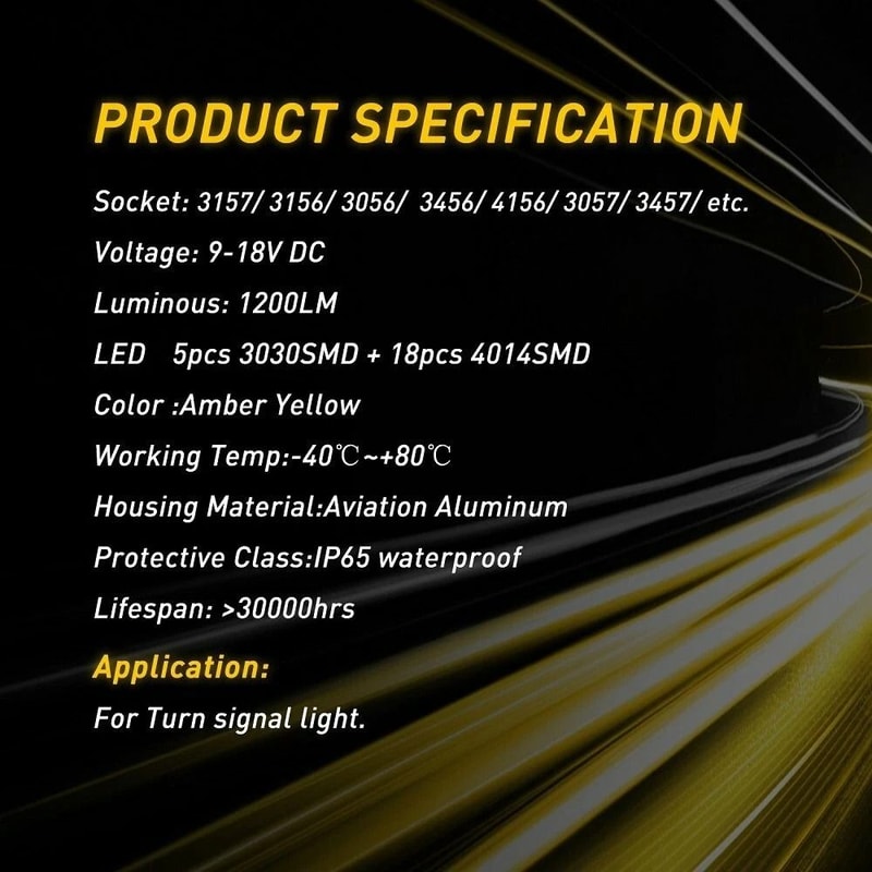 ErrorFree Amber LED Turn Signal Parking Light Bulbs ED Style Durable Automotive Lighting 4