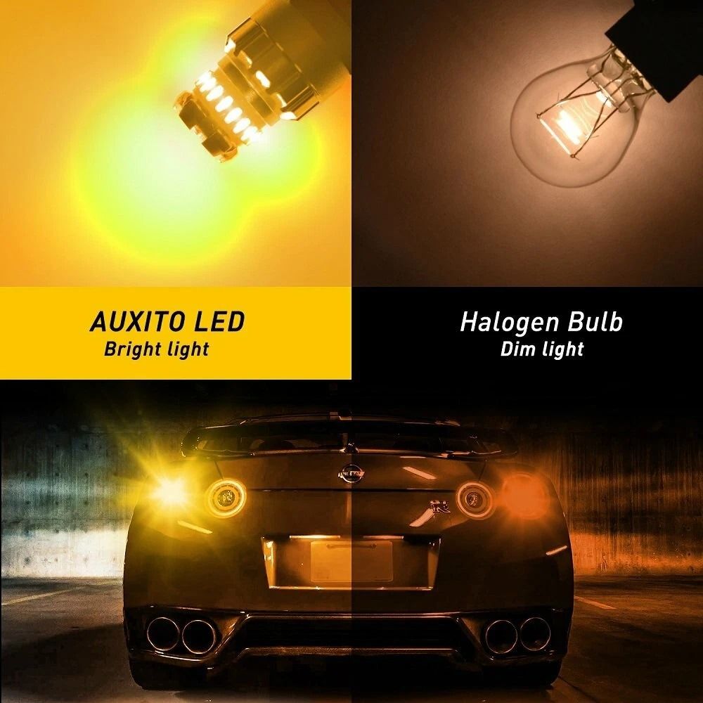 ErrorFree Amber LED Turn Signal Parking Light Bulbs ED Style Durable Automotive Lighting 7
