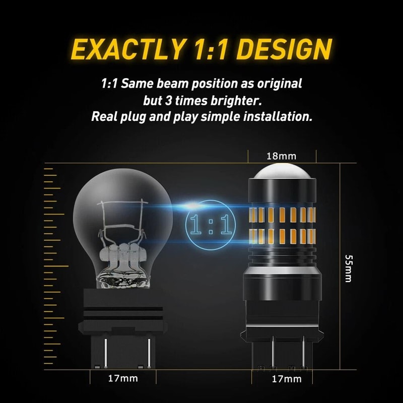 LED Turn Signal Bulbs AntiHyper Flash 360 Lighting 3