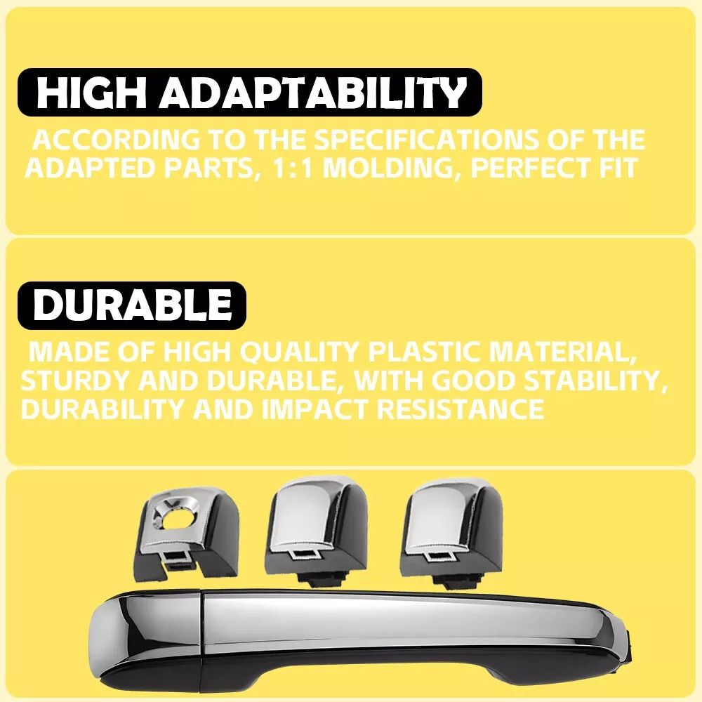 Black And Chrome Outside Door Handle Set Durable Direct Replacement 3