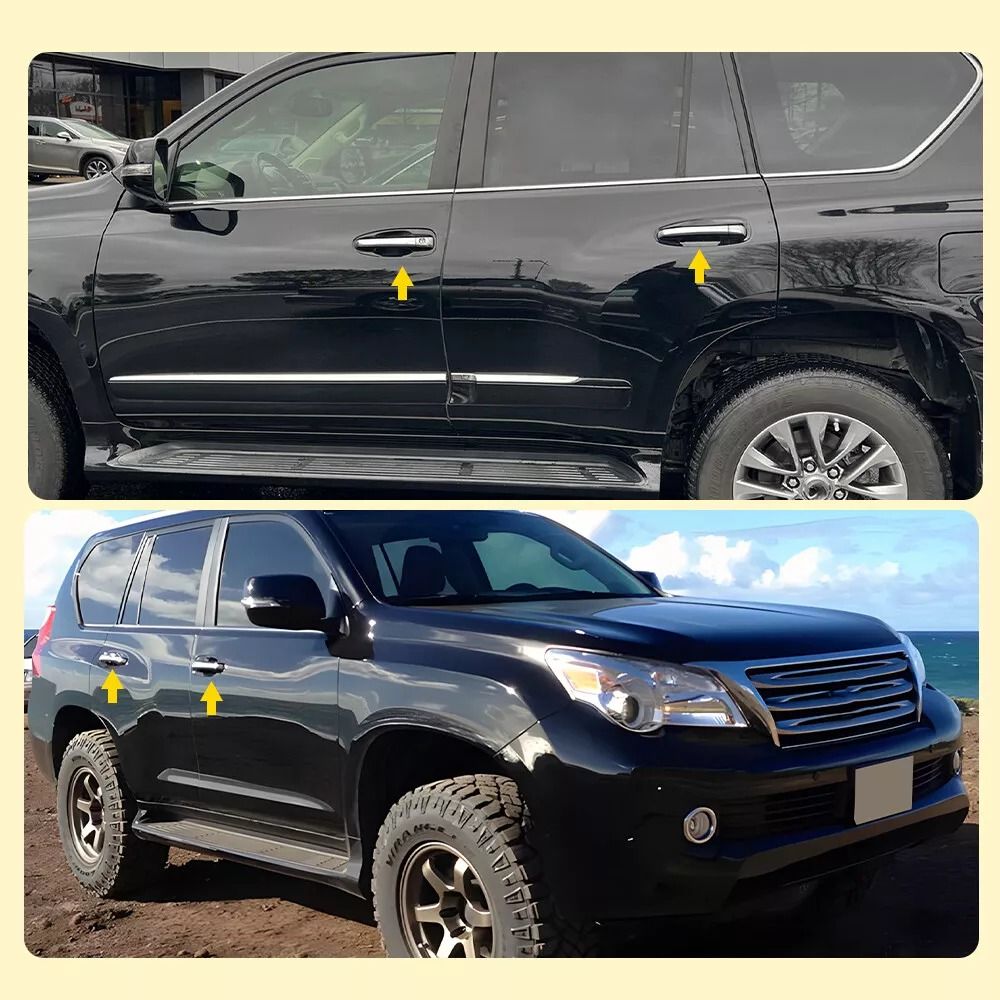 Black And Chrome Outside Door Handle Set Durable Direct Replacement 0