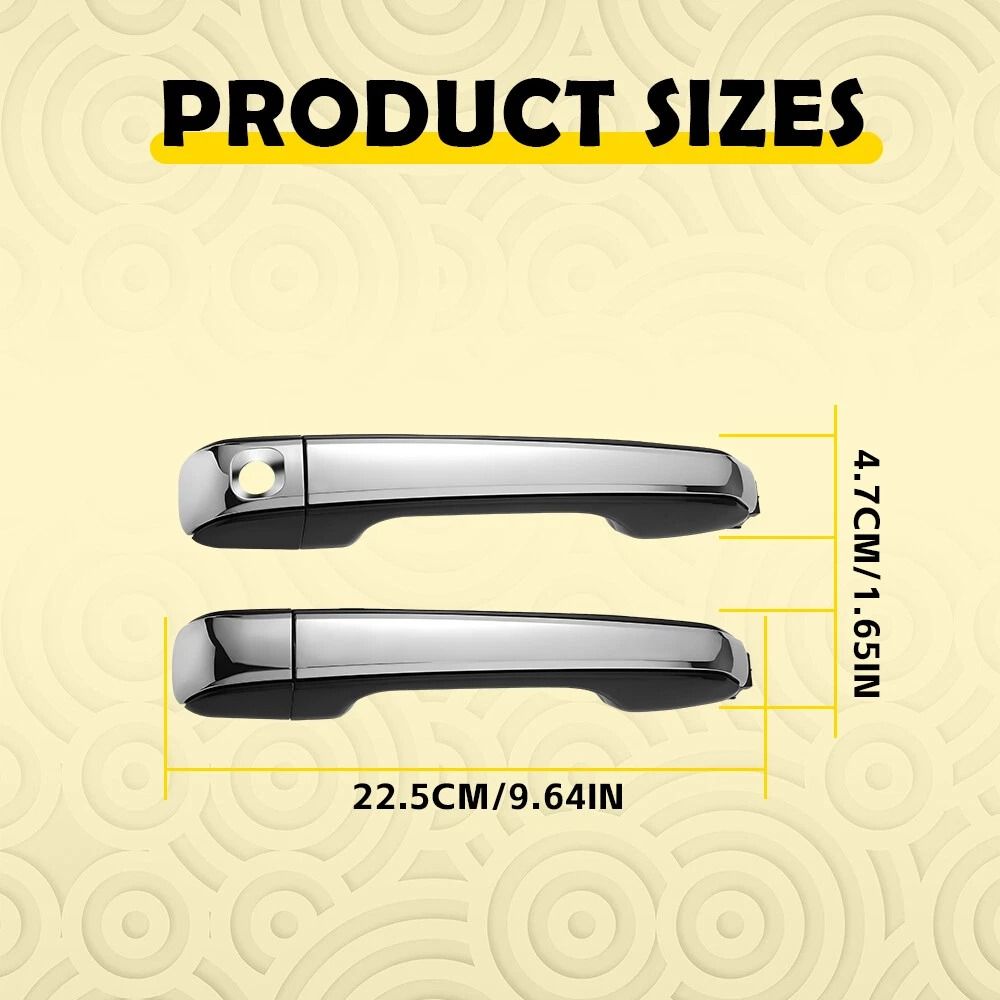 Black And Chrome Outside Door Handle Set Durable Direct Replacement 5