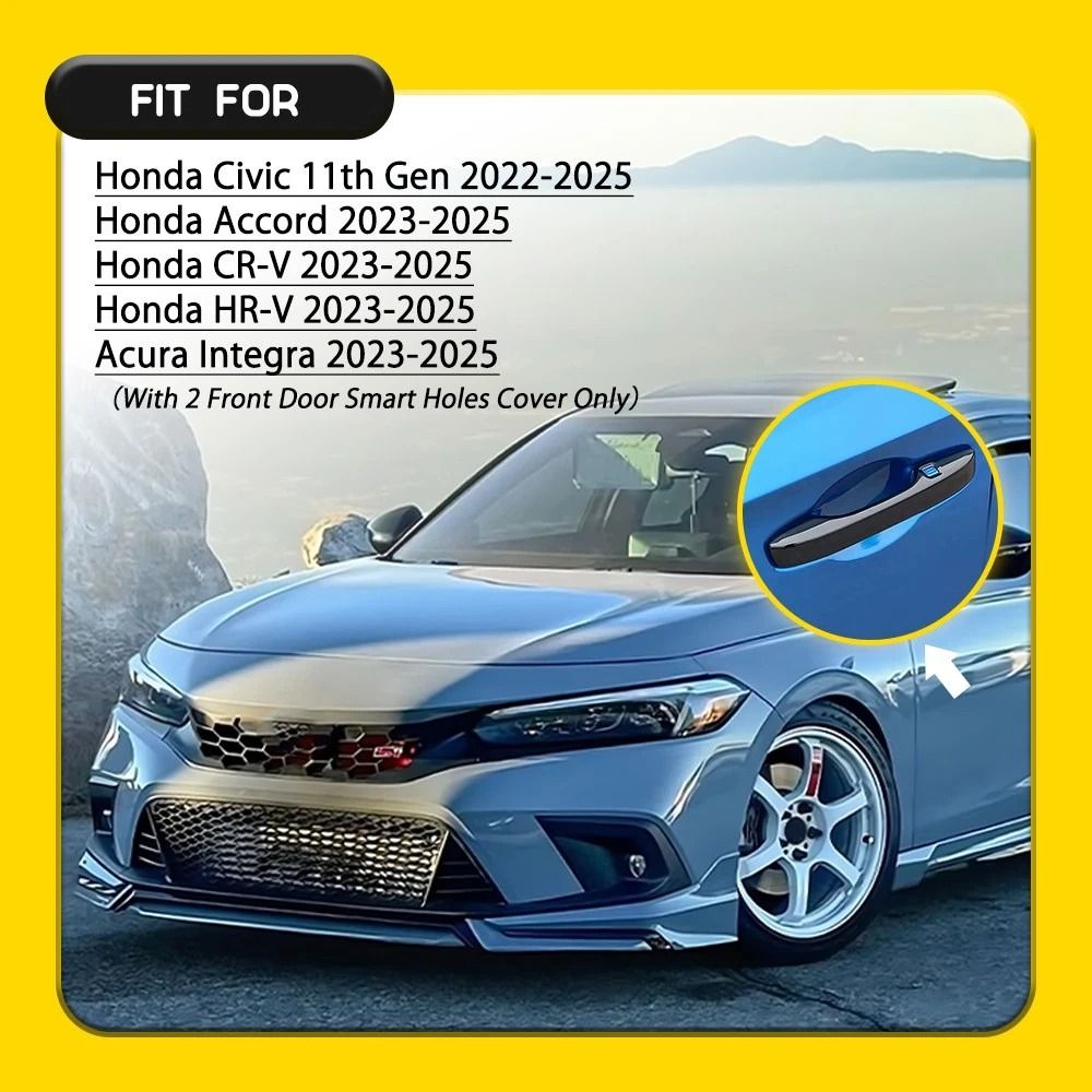 Stylish Car Door Handle Covers Durable Glossy Black Finish W Front Smartkey For Easy Installation A 2