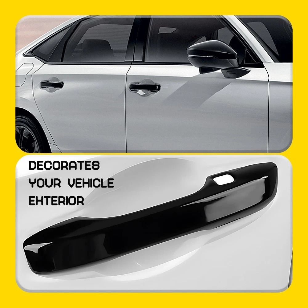 Stylish Car Door Handle Covers Durable Glossy Black Finish W Front Smartkey For Easy Installation A 3