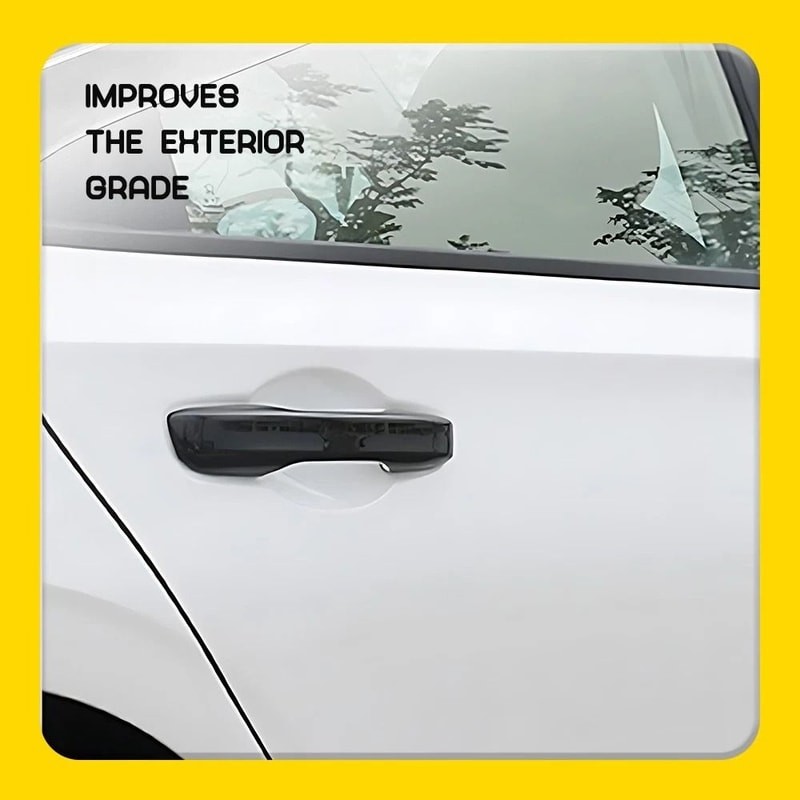 Stylish Car Door Handle Covers Durable Glossy Black Finish W Front Smartkey For Easy Installation A 4