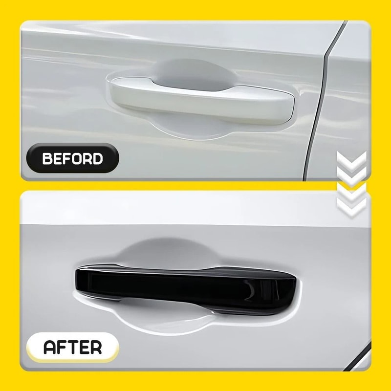 Stylish Car Door Handle Covers Durable Glossy Black Finish W Front Smartkey For Easy Installation A 5