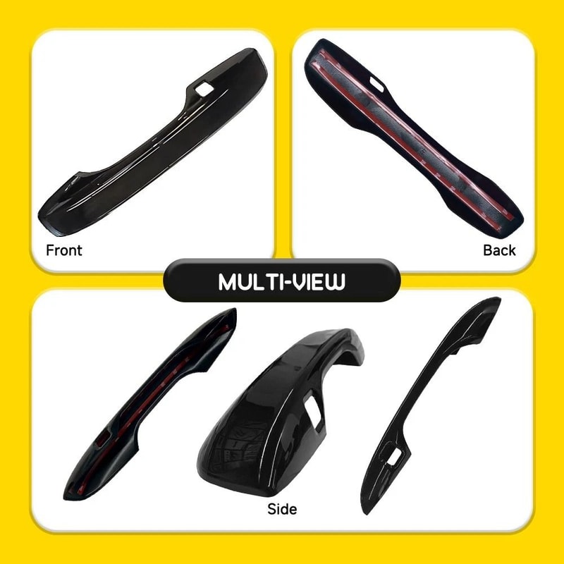 Stylish Car Door Handle Covers Durable Glossy Black Finish W Front Smartkey For Easy Installation A 8