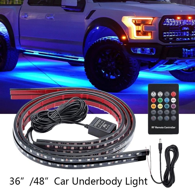 LED Under Car Glow System RGB Neon Tube Kit Underglow Underbody Lights MultiColor Music Sync Lighti 1