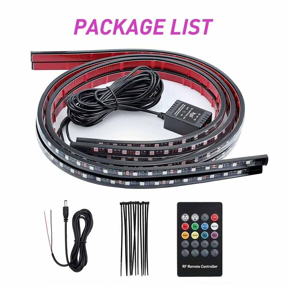 LED Under Car Glow System RGB Neon Tube Kit Underglow Underbody Lights MultiColor Music Sync Lighti 5