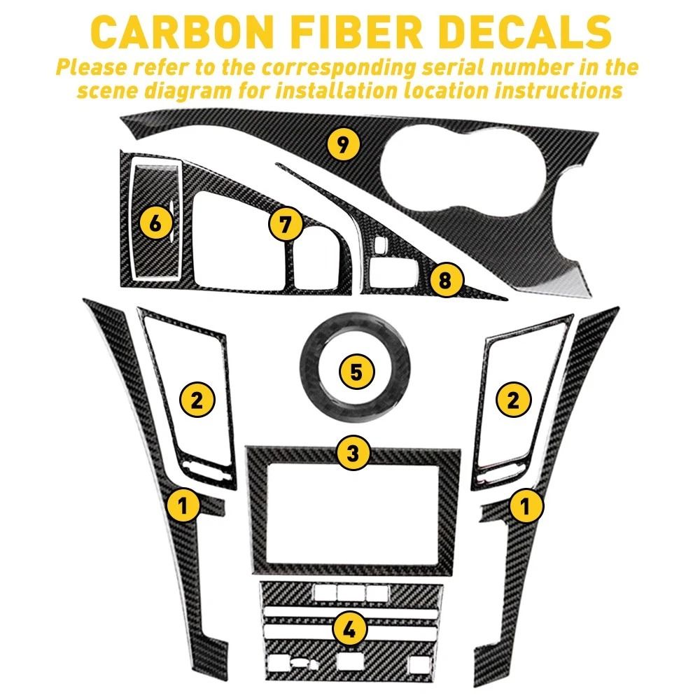 Full Interior Carbon Fiber Kit Set Cover Trim Premium Gear Shift Protection Easy Installation Perfe 3