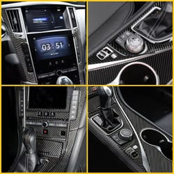 full interior carbon fiber kit set cover trim, premium gear shift protection, easy installation, perfect match